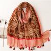 Bohemian Ethnic Style Hand-Painted Bali Yarn Silk Shawl Scarf for Women