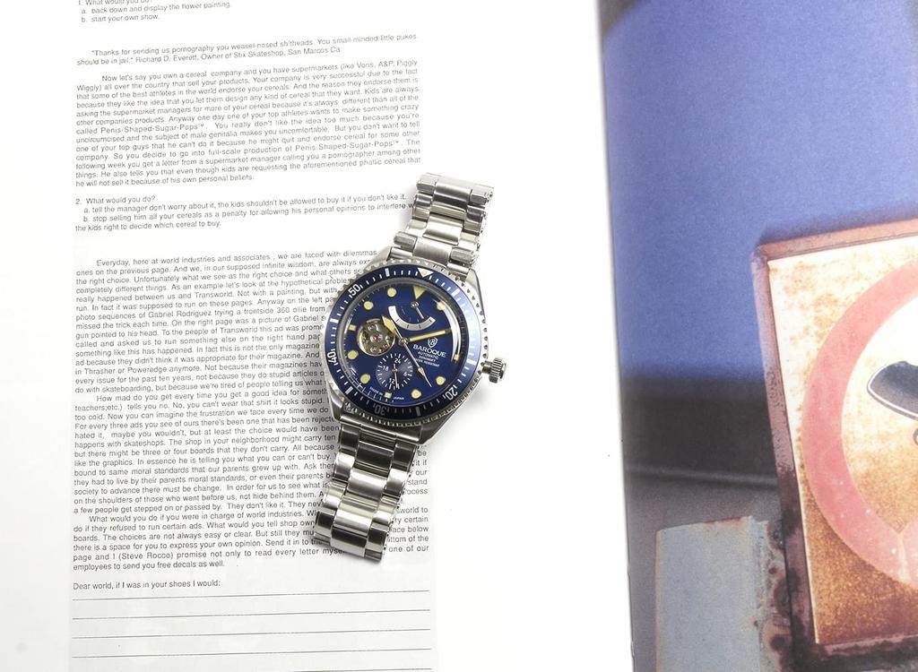 BAROQUE Часы Часы Автоподзавод Сделано в Японии Скелетон Ремешок из нержавеющей стали Запас хода Зеленый [BAROQUE] Мужские Дайверские BA3006S-19M