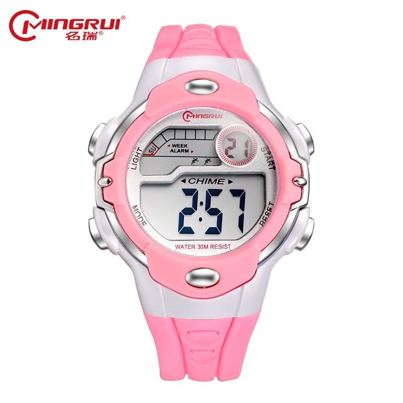 MINGRUI модные детские водонепроницаемые силиконовые цифровые детские часы для мальчиков и девочек, светящиеся светодиодные часы