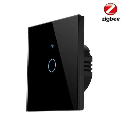 Европейский стандартный умный сенсорный выключатель Zigbee: Фаза/Нейтраль или Одинарный фазный провод, Управление через приложение