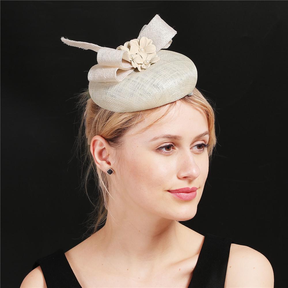 4-Layer Linen Celebrity Top Hat Headgear Handmade Bridal Horse Racing Festival Hair Accessories Hairpin British Retro Style