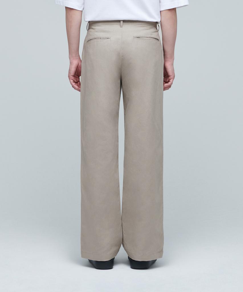 MUSINSA STANDARD Cotton Linen Two-Tuck Wide Pants [Beige]