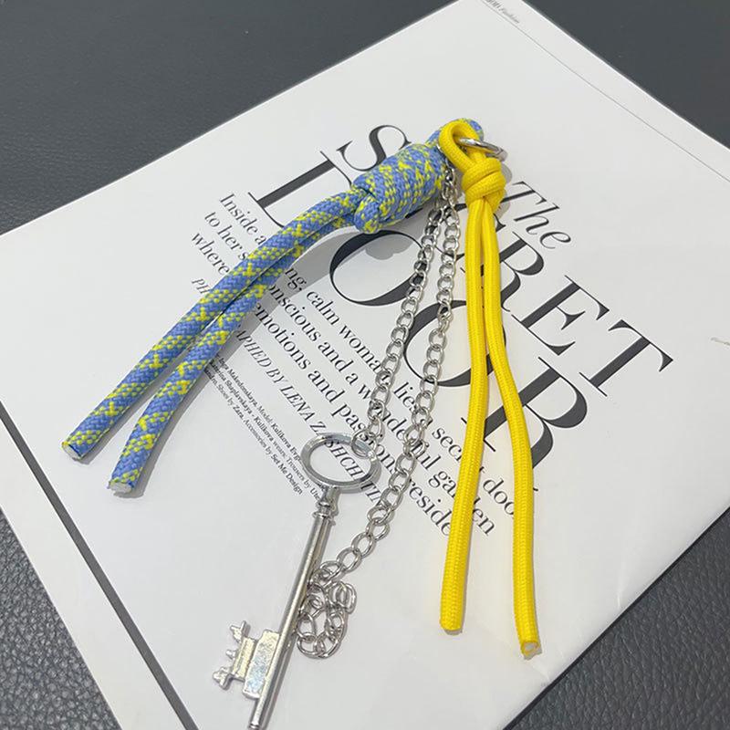 Креативный цветной плетеный шнурок для ключей с защитой от потери, нейлоновый веревочный брелок для автомобиля, рюкзака, подвески, аксессуары, подарок