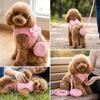 Solid Pink Dog Harness Soft Texture Cat Leash Set Easy To Fasten Pet Harness Leash  Cat Walking