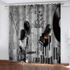 Opaque Bedroom Curtain 3D Music Art Print 2 Panels Printed Curtains For Living Room Sun Privacy Protection Home Decor