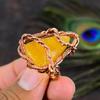 Натуральный желтый флюорит, драгоценный камень, кольцо ручной работы из медной проволоки, размер 8 H7d01