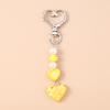 Cute Love Heart Keychain Women Girls Beads Pear Key Ring Pendants for Handbag Decor DIY Handmade Key Chain Gifts