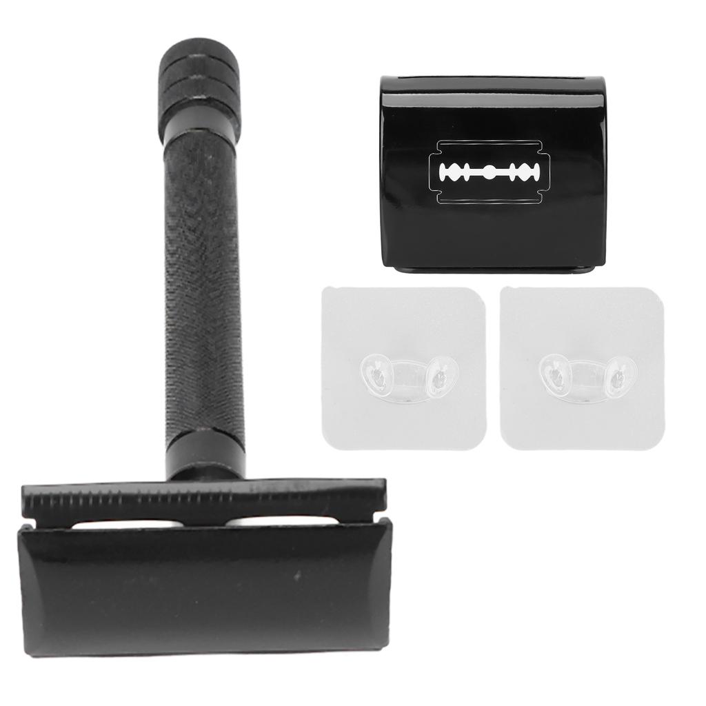 Безопасная бритва с двойным лезвием и длинной ручкой, металлическая, ручная, для бритья, мужская бритва без лезвия