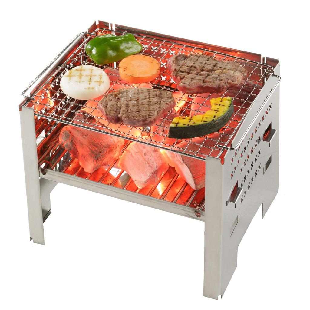BUNDOK Campfire Stainless 260x290x180mm BD-404 Grill, Steel, Approx.