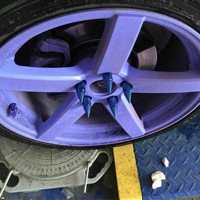 Aluminum Mounted M12X1.5 Spiked Lug Nuts Extended Tuner 60mm Wheels / Rims Aluminum 20pcs Blue