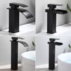 Black Basin Faucet Waterfall Faucet Mixer Tap Brass Bathroom Faucet Bathroom Basin Faucet Mixer Tap Hot and Cold Sink Faucet