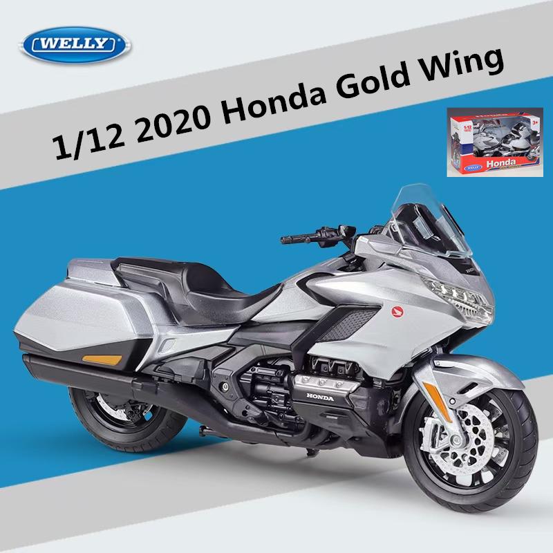 Масштаб 1/12 Welly 2020 Honda Gold Wing, литая под давлением модель мотоцикла, сверхмощный дорожный мотоцикл, коллекция игрушечных автомобилей из сплава, подарок для детей