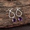 African Amethyst Gemstone 925 Sterling Silver Jewelry Handmade Earrings 1.90" EE-19-5