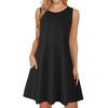 Womens Summer Dresses Loose U Neck Sleeveless Sundresses Dress With Pockets