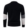 Men's Casual Color-blocked Sweater, Warm And Fashionable Pullover, Paired With A Round-neck Knitted Sweater Inside