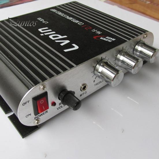 Усилитель Lvpin838 Сабвуфер 2.1 Каналов Супер Бас HiFi Питание 12В CD MP3 MP4 Стерео Радио для Автомобиля