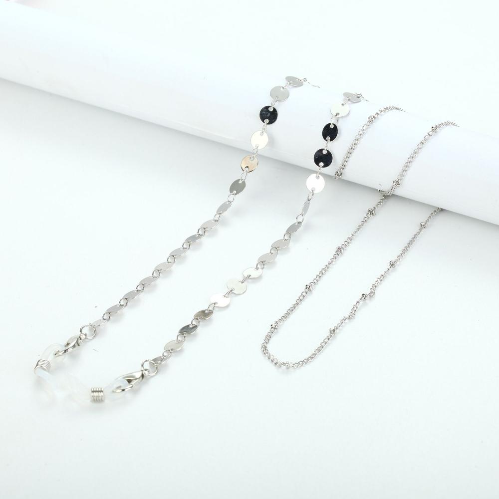 Metal Hangs Disc Neck Pearl Silver Color Sunglasses Chain Mask Lanyard Mask Holder Glasses Chain