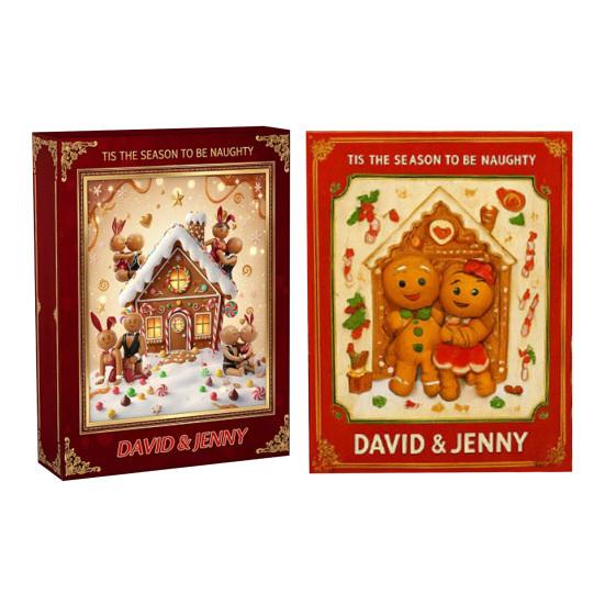 Gingerbread Couple Christmas Advent Calendar 2025 24 Day Countdown Box Acrylic Ornaments Hanging Tree Decor for Xmas Holiday Home Decoration