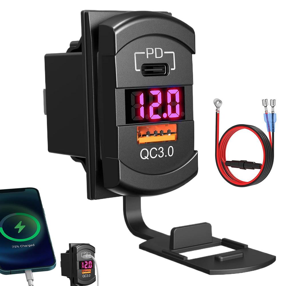 Автомобильное зарядное устройство QC3.0 PD3.0 QC3.0 Быстрая зарядка Тип C Автомобильное зарядное устройство USB-адаптер для автомобильного сотового телефона Автомобильные зарядные устройства для автомобилей RVs