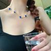 Ten Flower Necklace, Four-leaf Clover White Fritillary Agate Rose Gold 10 Flower Collarbone Chain