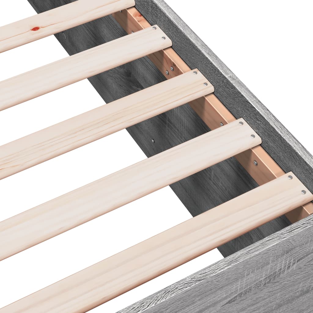 Bed Frame Gray Sonoma 160x200 cm Particleboard