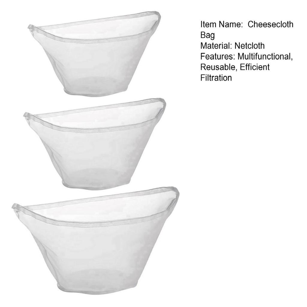 3 шт. сетчатых мешочка из марли для орехового молока, соевого молока, многоразовые мешочки для процеживания начинок для пельменей, неотбеленный тканевый фильтр