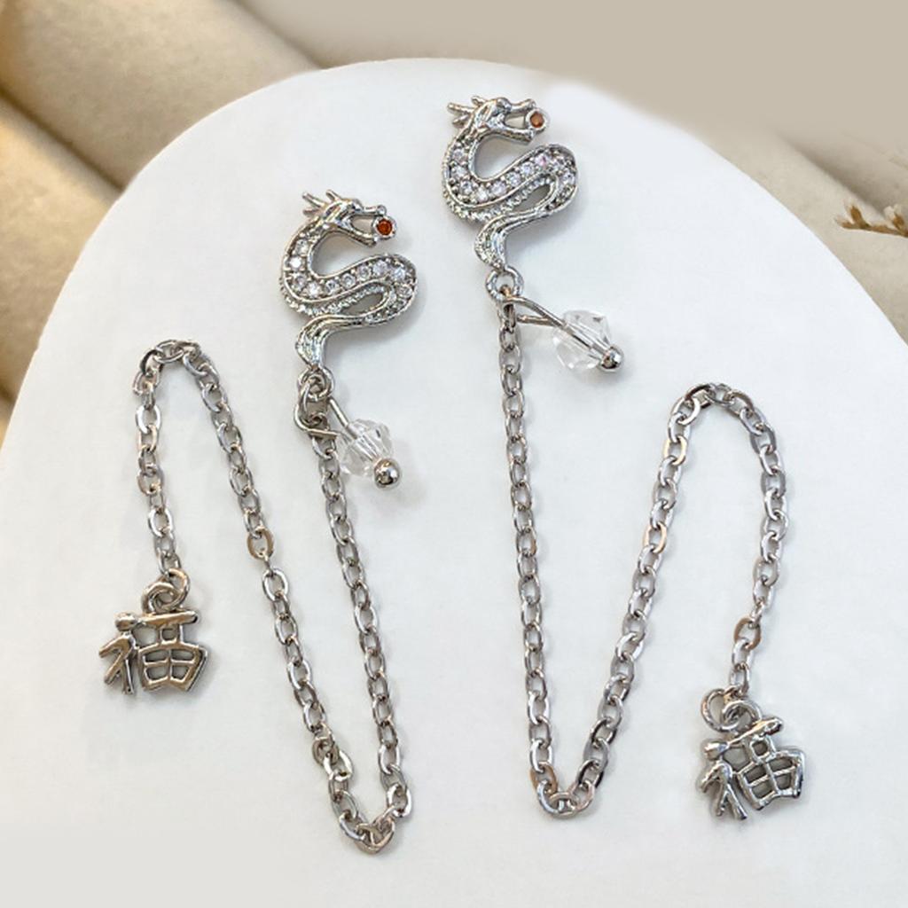 2024 Chinese Inspired Metal Nail Drill Pendant for New Year's Nail Art Add Festive Decoration