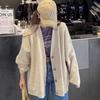 New Loose V-neck Simple Single-breasted Knitted Cardigan Women's Solid Color Casual Long-sleeved Knitted Top Jacket