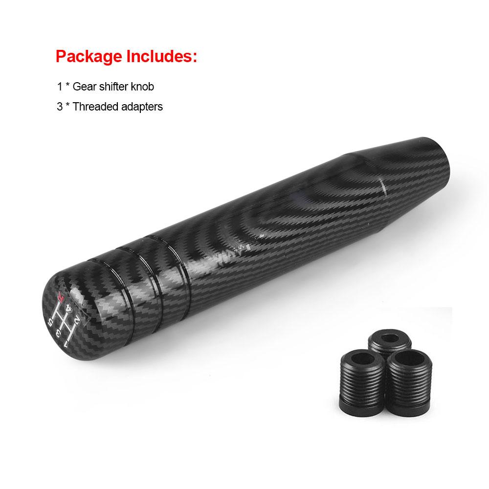18 см ручка переключения передач из алюминиевого углеродного волокна в стиле гоночного автомобиля универсальная ручка рычага переключения передач для механической коробки передач с тремя адаптерами