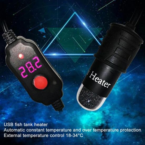 Нагреватель для аквариума, длительный срок службы, USB-цифровое напряжение 5 В, мини-контроль температуры, никель-хромовая проволока, термостат для аквариума, нагревательный стержень для личного использования