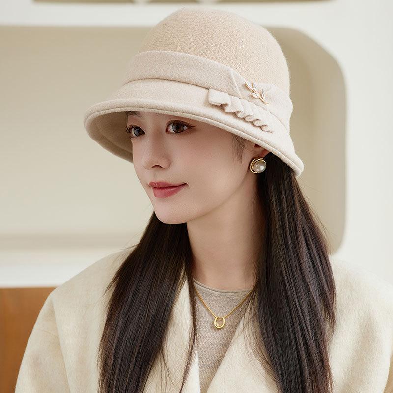 Шляпа-ведро из новой шерсти в стиле ретро, осенне-зимняя женская теплая модная шляпа-котелок