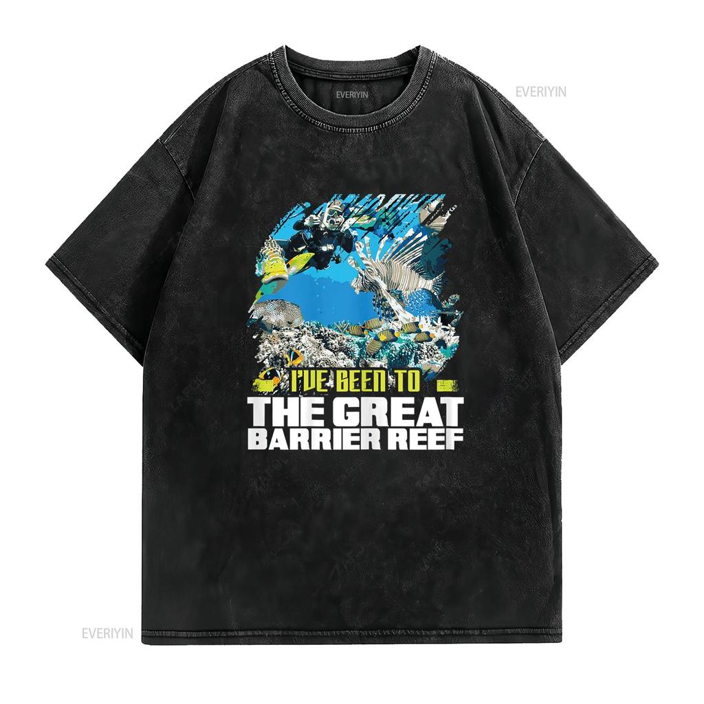 I ve Been to the Great Barrier Reef T Shirt Vacation vintage Washed Breathable Comfortable streetwear Top For Everyday Wear