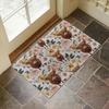 Highland Cow Floral Door Mat Non Slip Entryway Rug Country Farmhouse Floor Mat for Home Decor 17x29.5 Inch