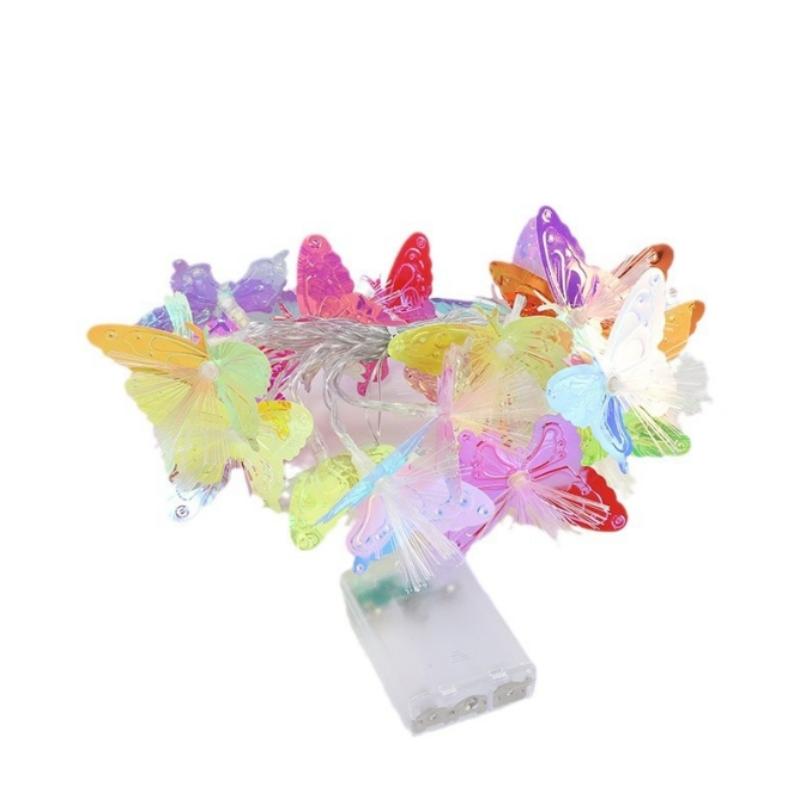 3м/6м Светодиодная гирлянда-бабочка из оптоволокна Мигающая гирлянда Звездная уличная Хэллоуин Рождественская атмосферная декоративная подсветка