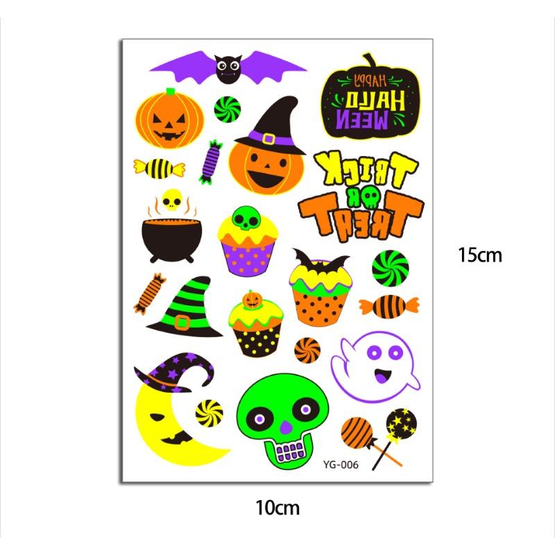 1 шт. светящаяся татуировка призрак тату поддельная татуировка светящаяся в темноте водонепроницаемая временная татуировка наклейки для вечеринки на Хэллоуин для детей