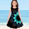 Girls' Dress Sleeveless 3D Prismatic Petal Print Summer Daily Cute Casual Sweet Kids A Line Dress Tank Dress