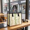 Floral Pattern Daily Tote Bag Aesthetic Lightweight Handbag for Shopping Commuting