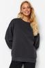 Women's Fashion New Sweatshirt Green Oversize Casual Cut Basic Crew Neck Thick Fleece Knitted Sweatshirt