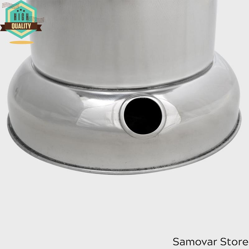 Самовар из нержавеющей стали, хромированный чайник, 4 литра, чайные сервизы, самовар, дровяная печь, посуда для кемпинга, пикника