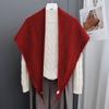 AIM Physical Wool Triangle Scarf, Women's Fringed Casual Loose Literary Scarf Shawl, Soft and Skin-friendly Scarf