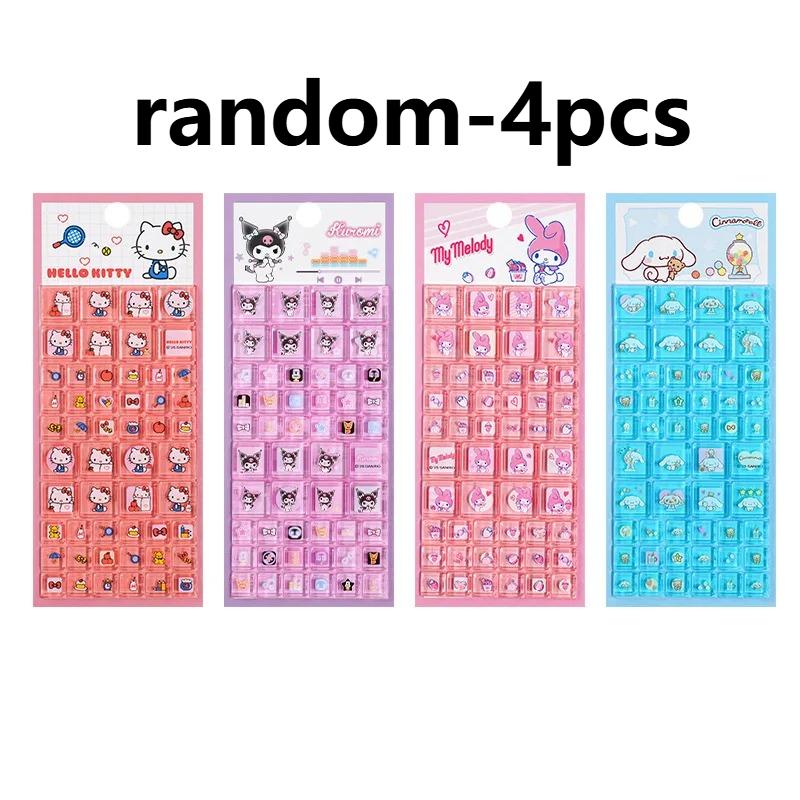 3DHello Kitty Square Stickers Anime Mobile Computer Luggage Creative DIY rhinestone stickers Children's toys and accessories