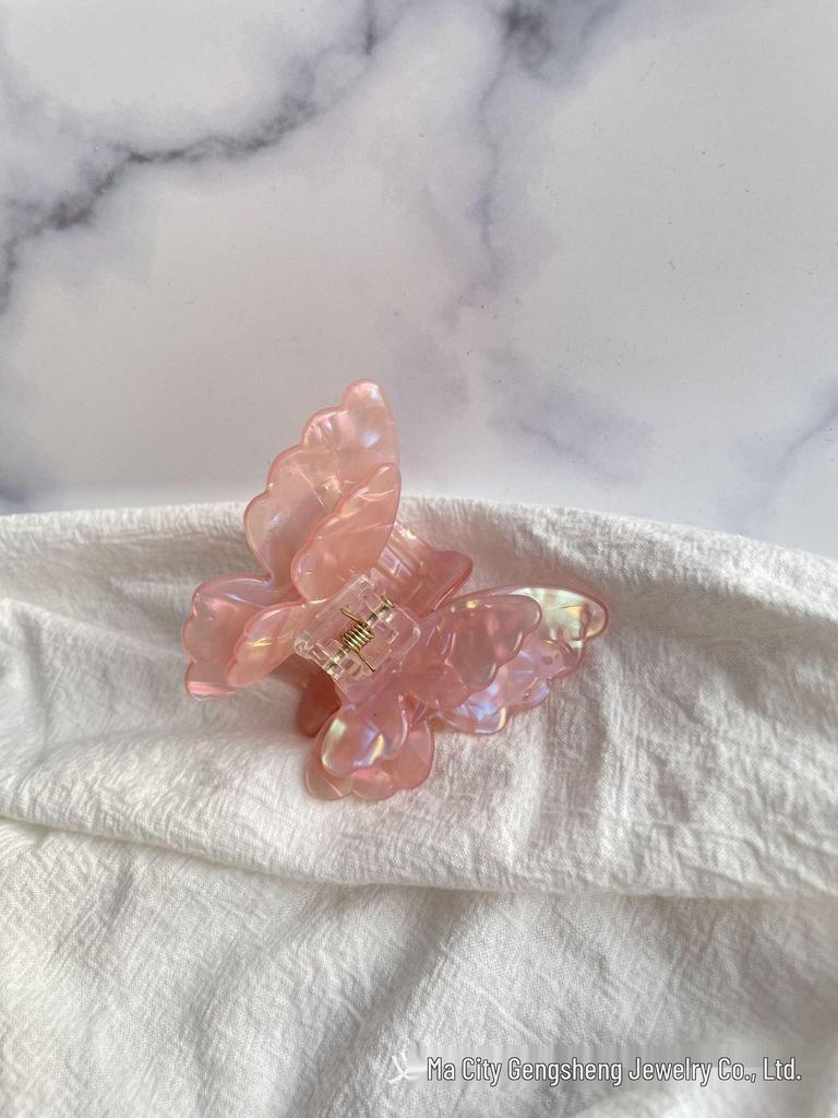 Красочная двухслойная заколка-бабочка для волос - аксессуар в стиле феи-акулы