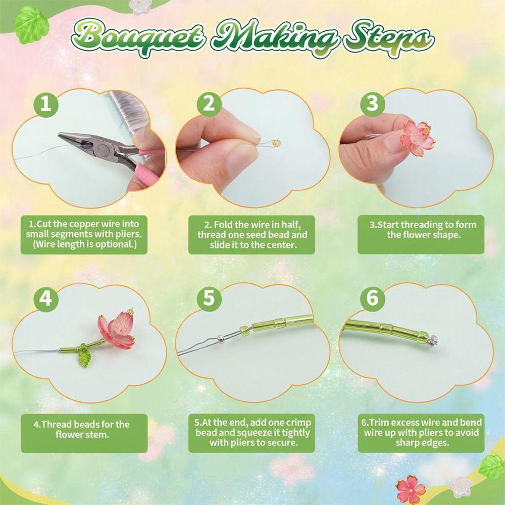 Beginner Friendly DIY Beaded Plants Green Series Color Jewelry Making Kit Jewelry Making