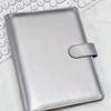 A5 Серебристый ПУ DIY Обложка для тетради на кольцах Дневник Ежедневник Планировщик Бумажная обложка Школьные принадлежности