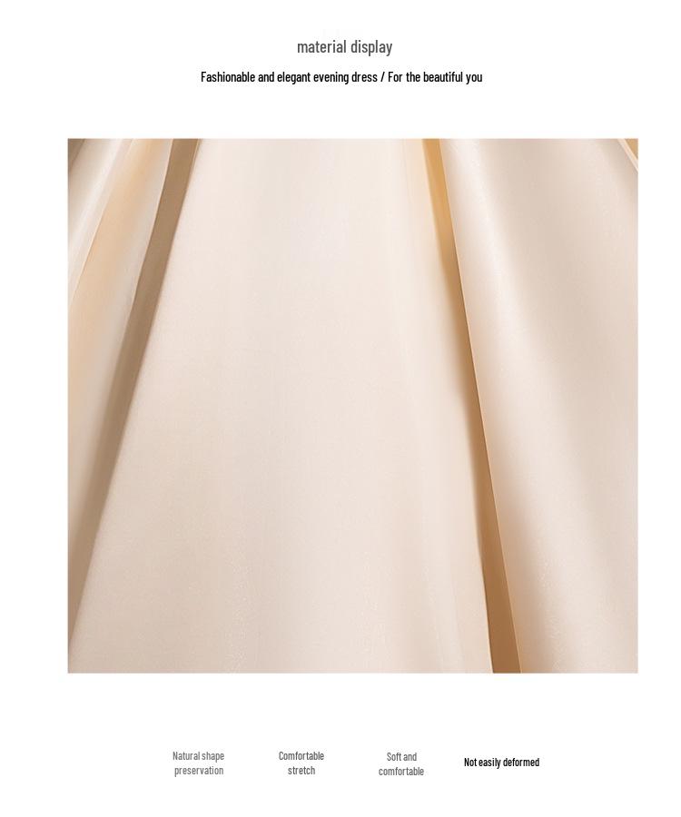 Женское вечернее платье из французского сатина 2025 года для помолвок, тостов и мероприятий