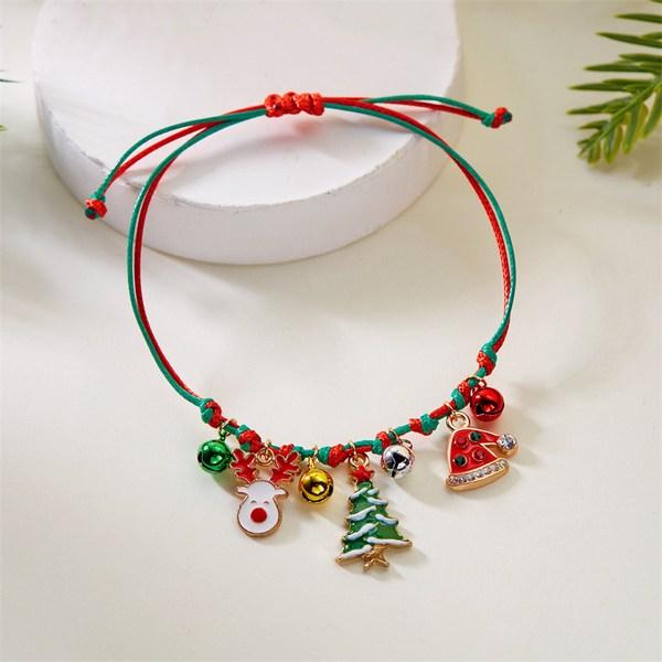 Lumito and Christmas Ribbon Santa Hat Hairpin Tree Bracelet 3-piece Set