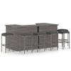 Day and Night - Day and Night 8-piece Garden Bar Set and Gray Synthetic Rattan Cushions