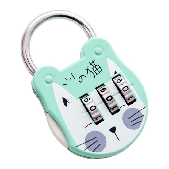 Code Number Lock Anti-theft High Strength Accurate Cute Cat Mini Luggage Suitcase Number Password Lock for Dorm Drawer
