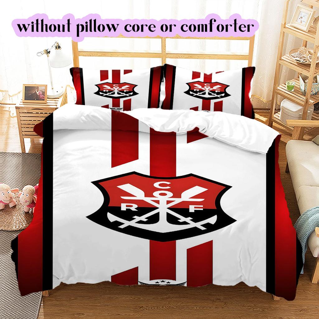 Flamengo football soccer Pattern Bedding,Quilt Set Quilt Cover Pillowcase Home Birthday Gift (1*duvet cover+2*pillowcase,without core)