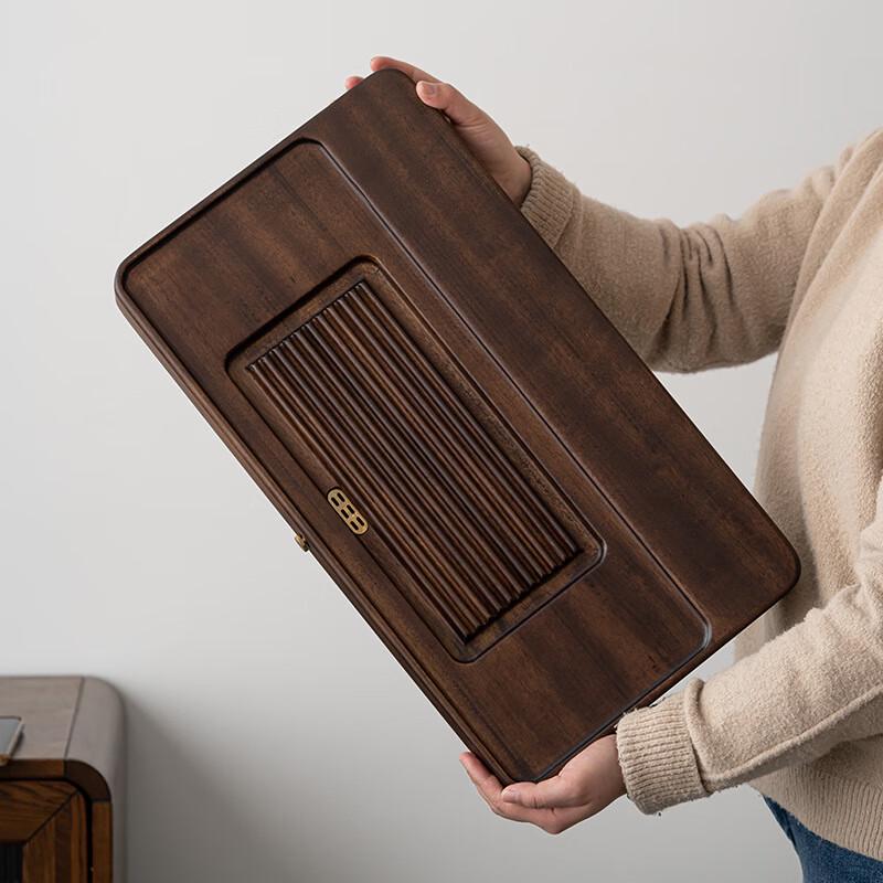 Walnut Style Dual-Use Drainage Tea Tray